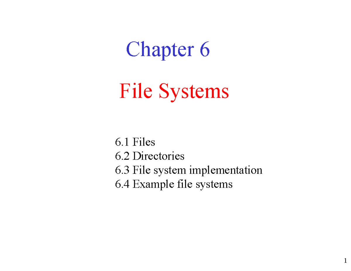 Chapter 6: File Systems Overview - Cyber Forensics 5 - Studocu