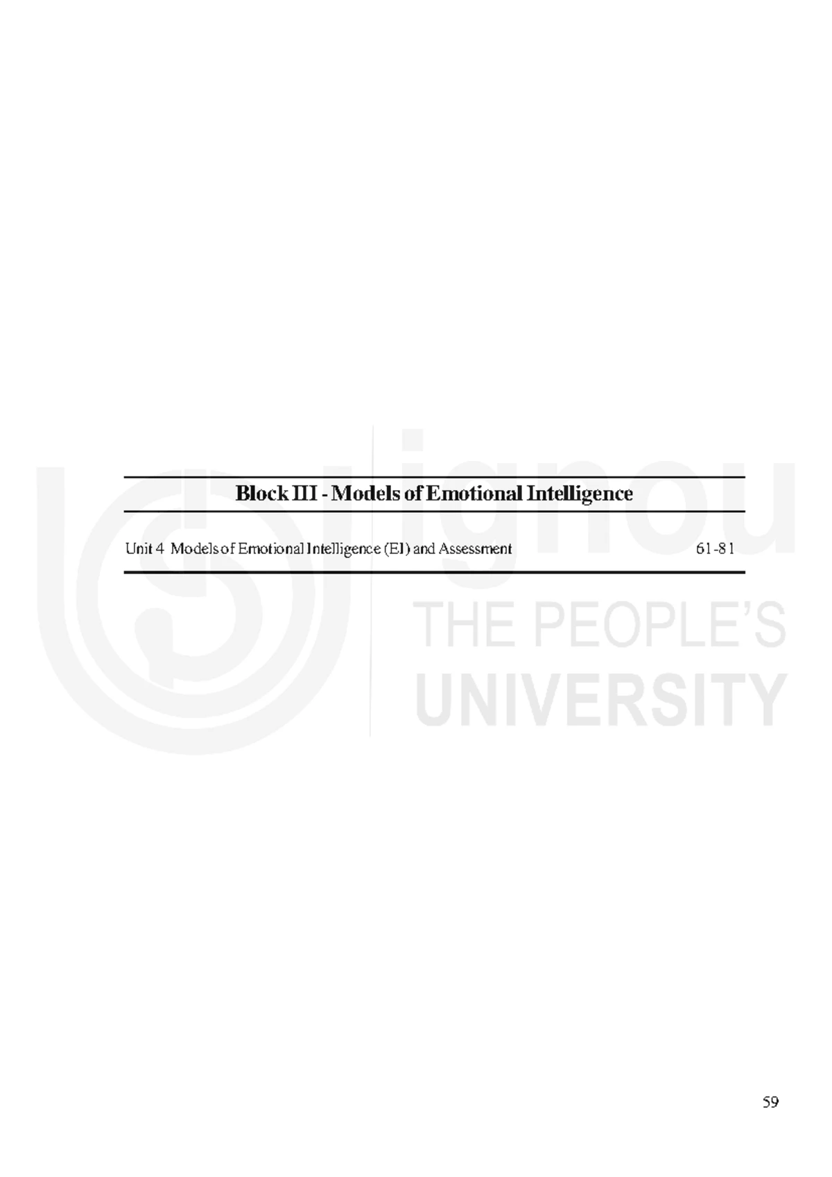 Block-1 - Block I Introduction to Emotional Intelligence (EI) Unit 1 ...