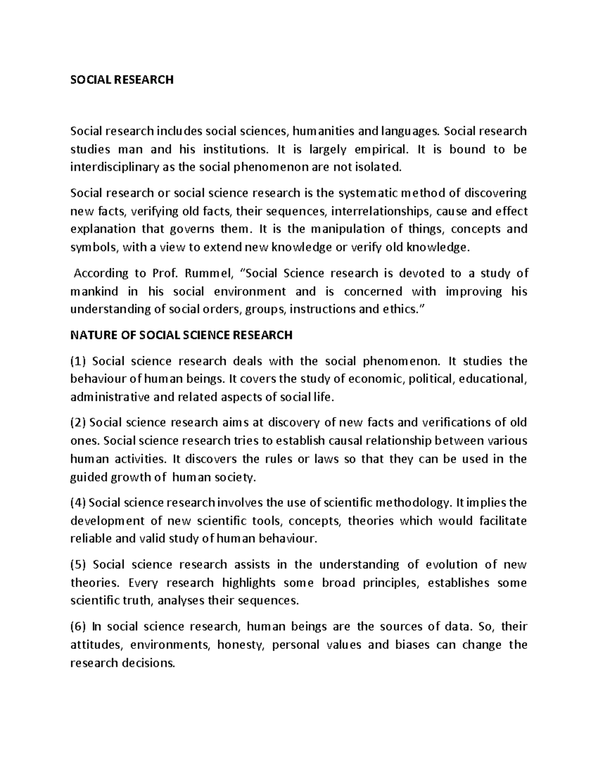 Social research - SOCIAL RESEARCH Social research includes social ...