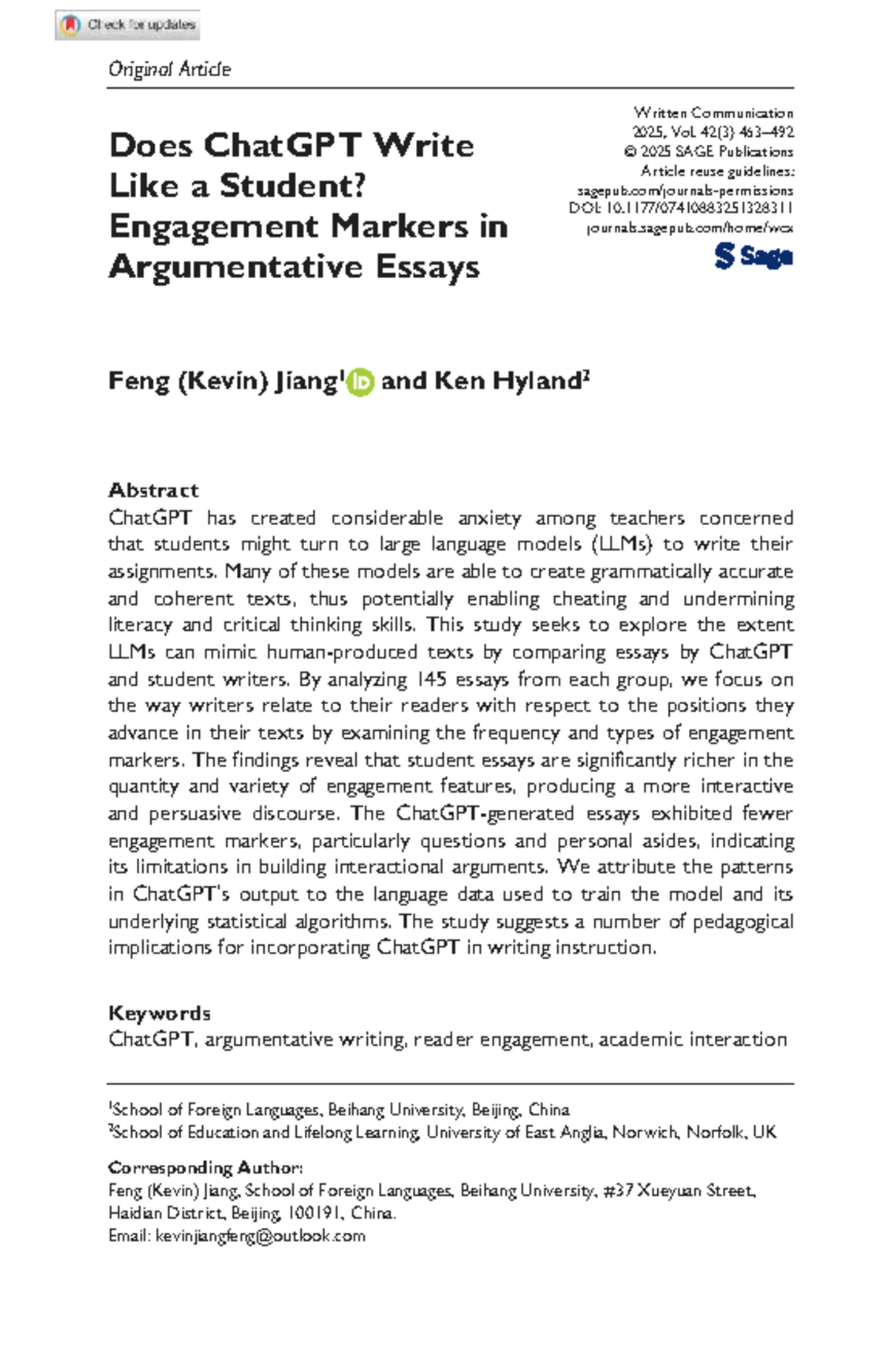 Interacting with ChatGPT in Essay Writing: L2 Learners' Task Motivation ...