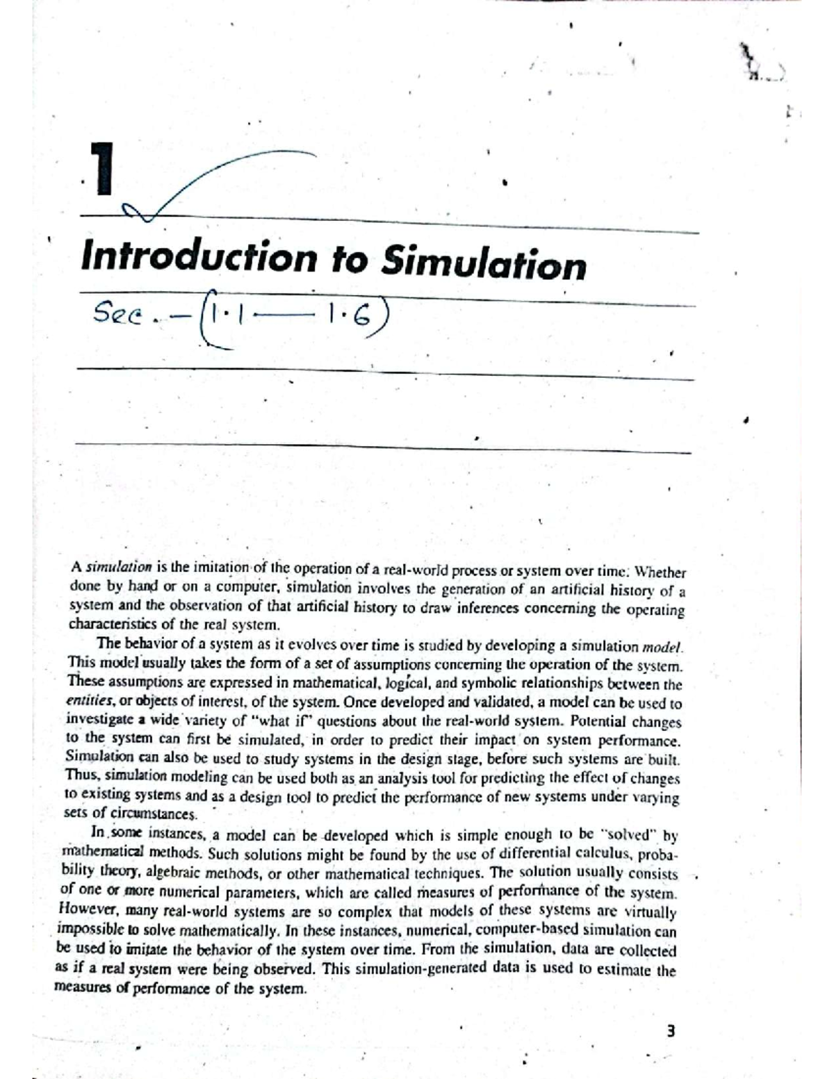 Simulation Book chapter 01-10 - Introduction to Simulation Sec . 1) A ...