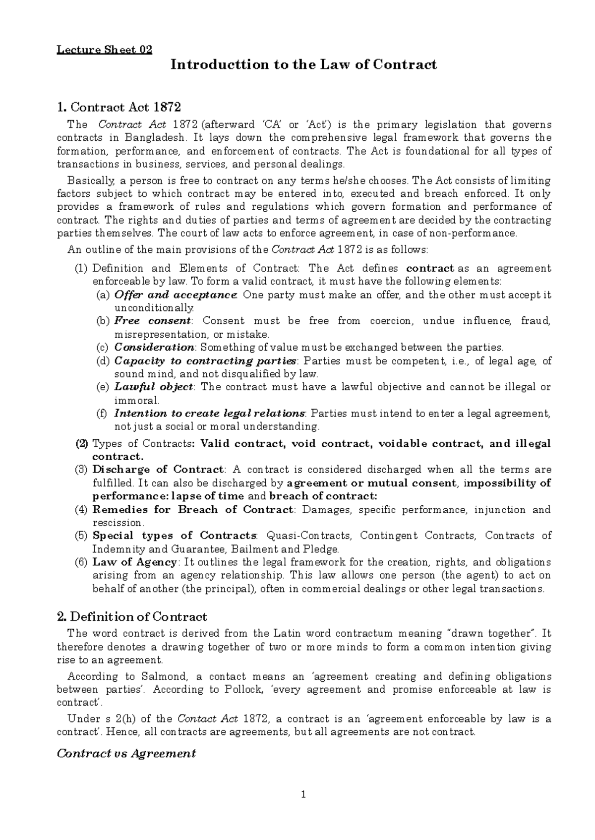 DOC-20250320-WA0001 - Law knowledge - Lecture Sheet 02 Introducttion to ...