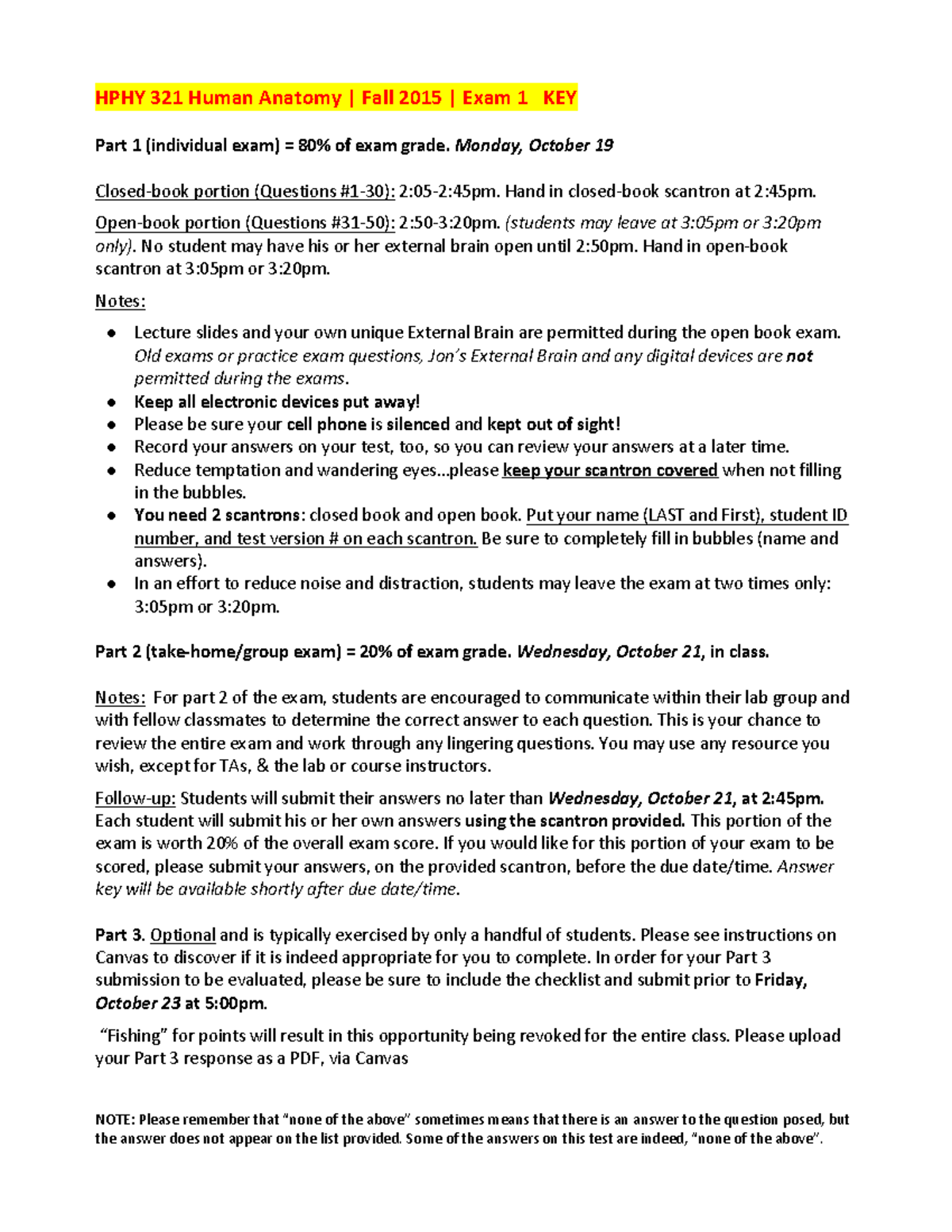 HPHY 321 Fall 2015 Exam 1 KEY - Human Anatomy Practice Exam - Studocu, image size:1200x1553