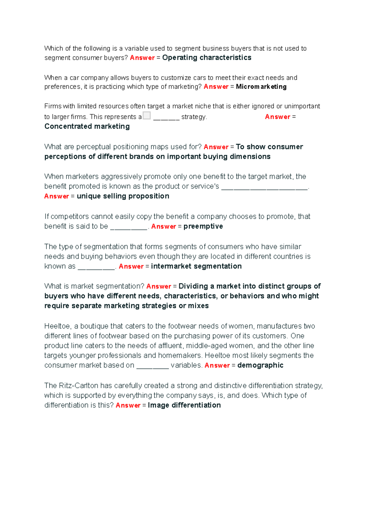 Marketing Study Guide: Chapters 1-6 Overview and Key Concepts - Studocu
