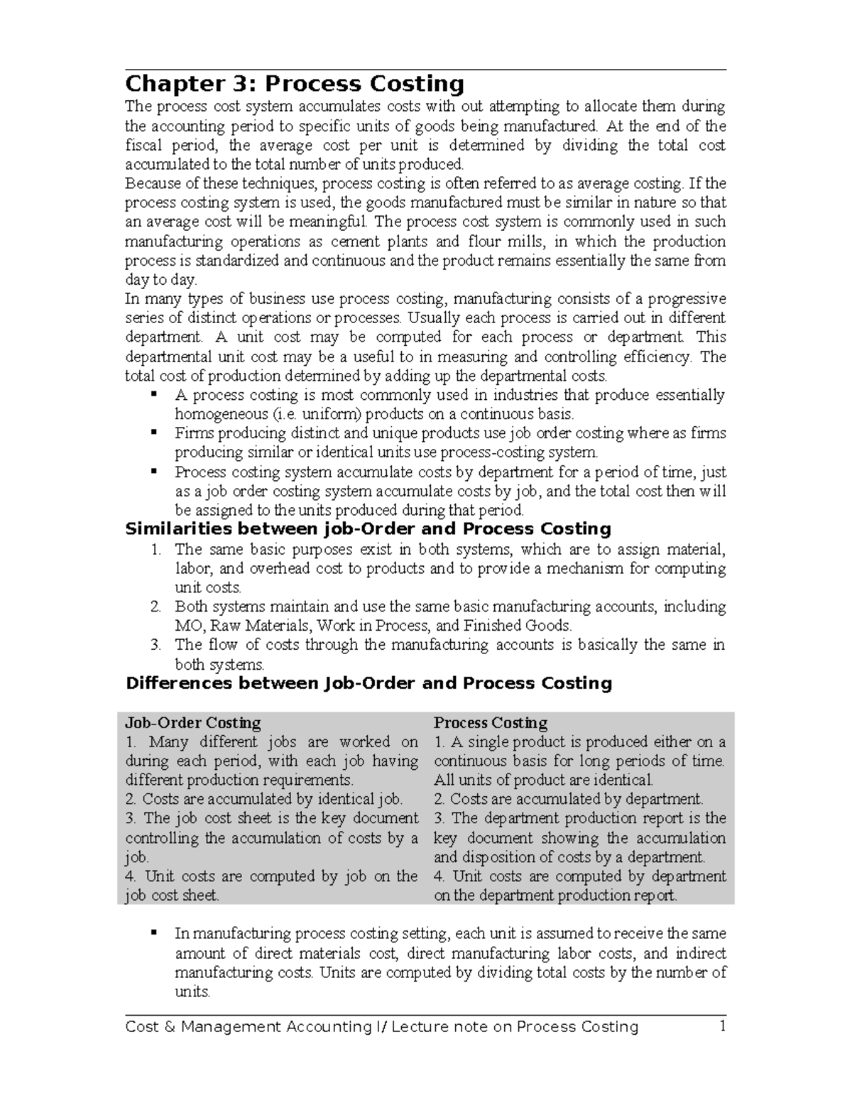 Chapter 3 .doc;Process Costing(2)-1 - Chapter 3: Process Costing The ...