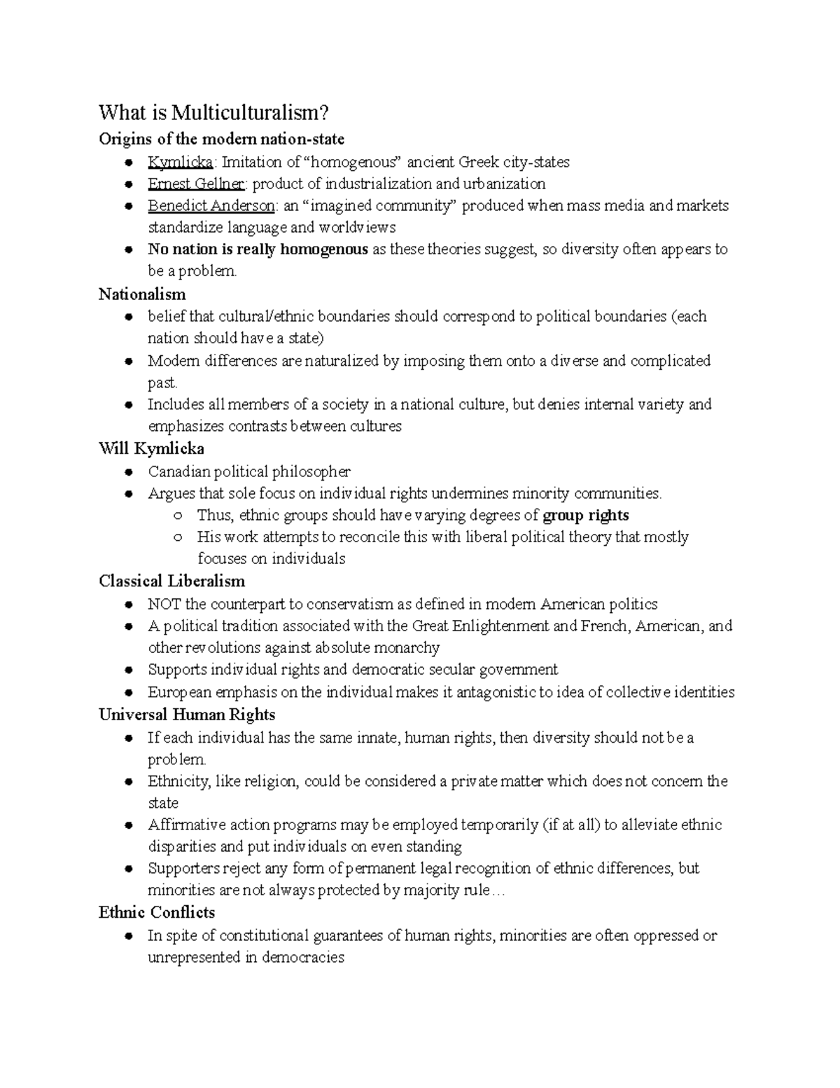 ANTH 23 Final Exam Notes: Understanding Multiculturalism and Ethnic ...