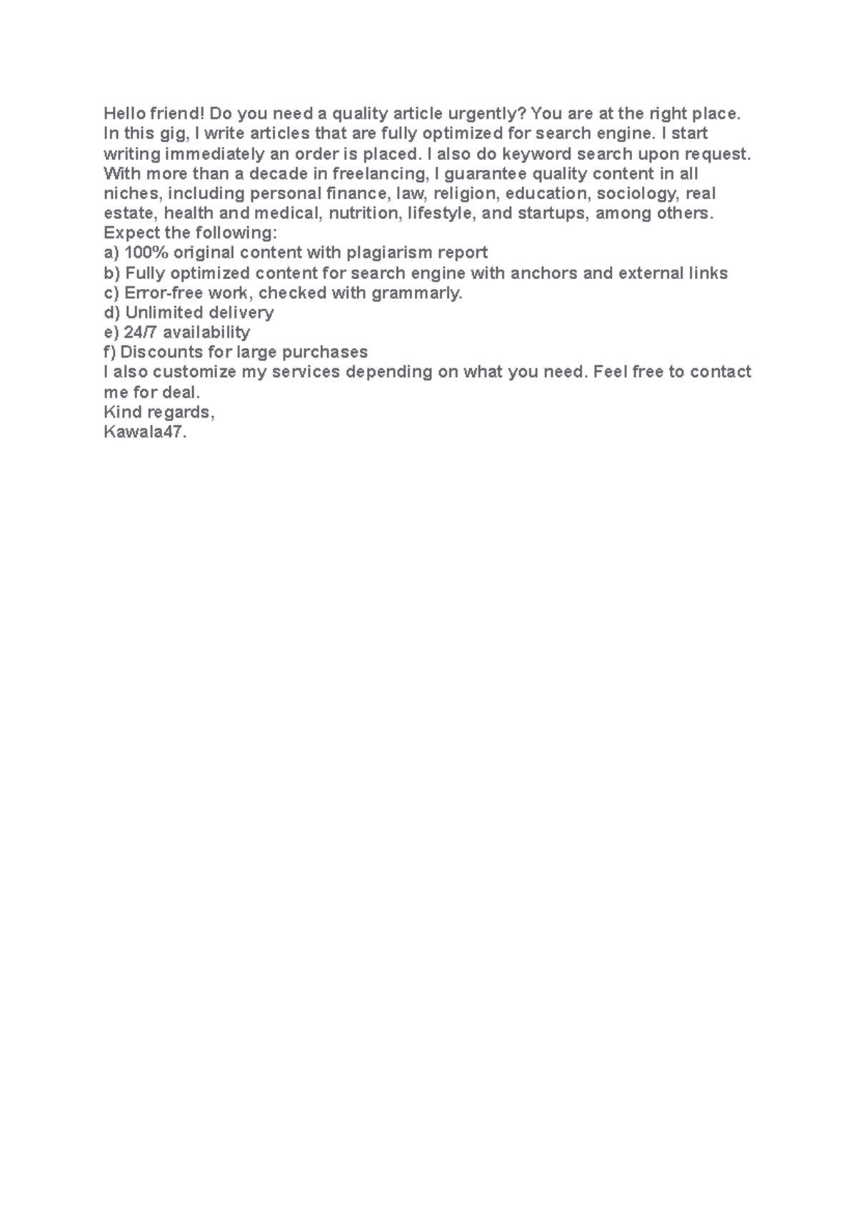 SEO Optimized Article Writing Service - Quality Assurance - Studocu