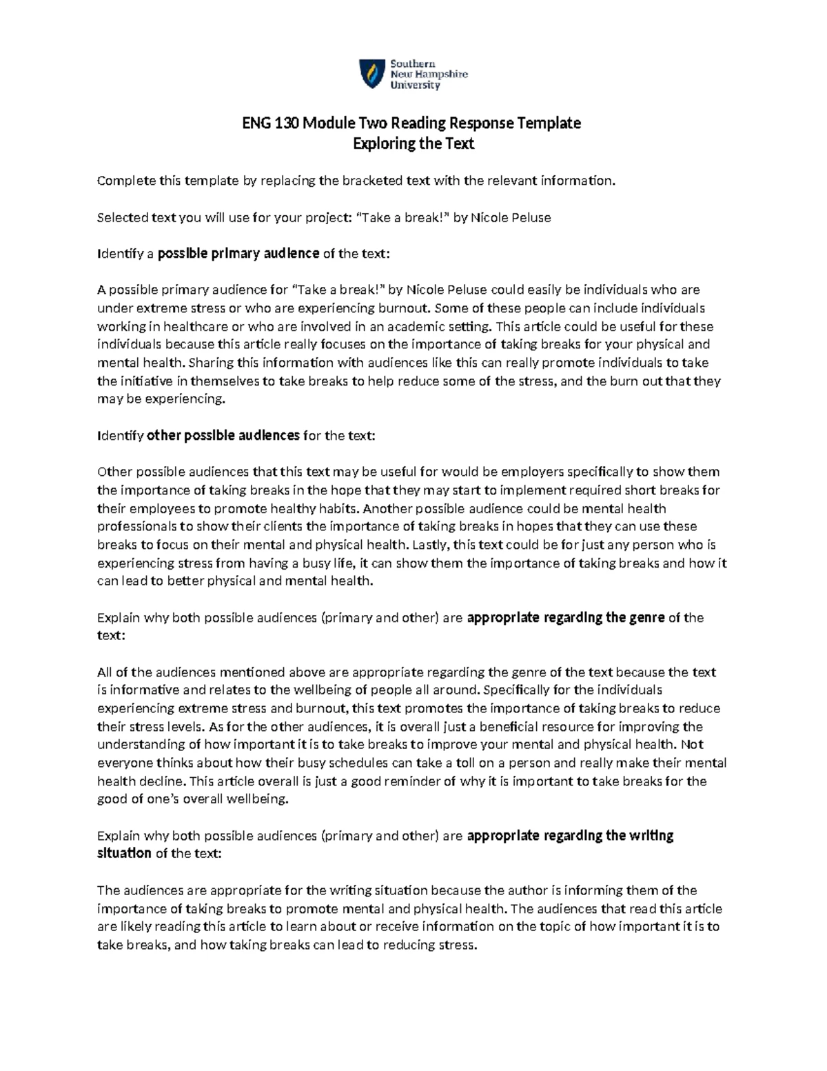 ENG 130 Module Two Written Response Template - ENG 130 Module Two ...
