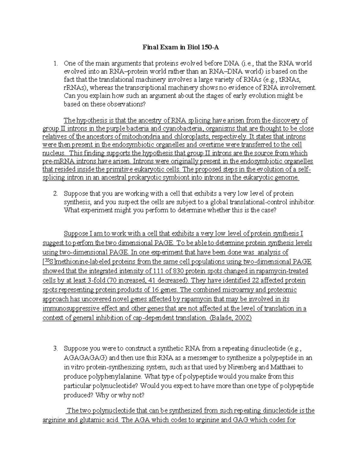 Biol150-Practice Material - Final Exam in Biol 150-A One of the main ...