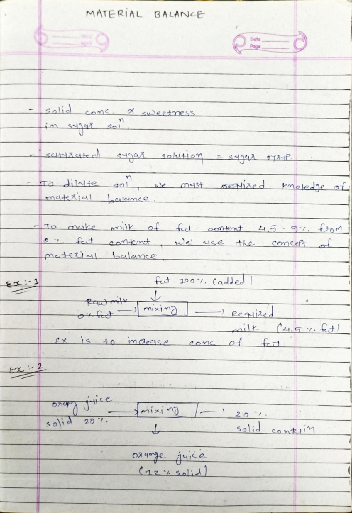 Material balance 1.1(FOOD PROCESSING AND TECHNOLOGY) - MATERIAL BALANE ...