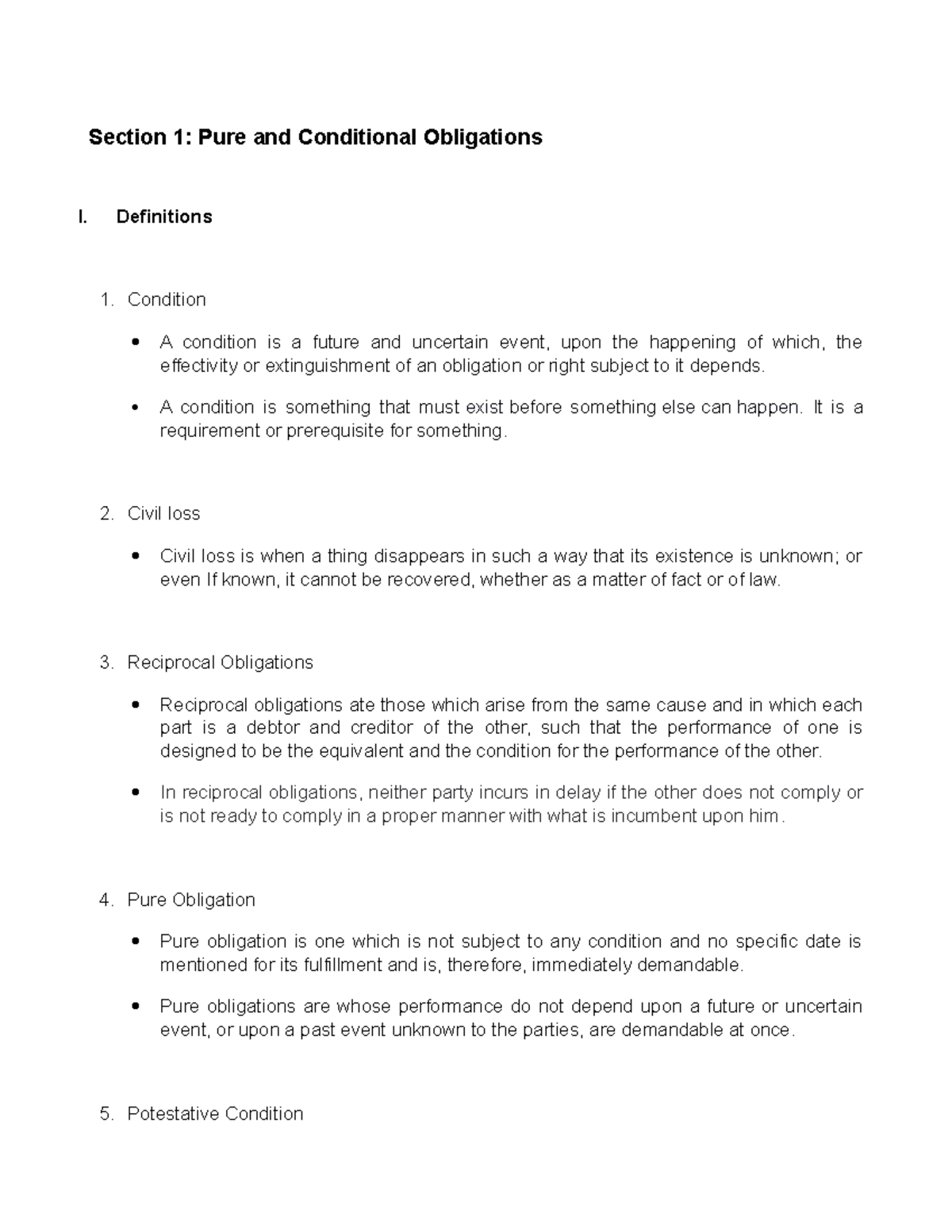 Oblicon Chapter 3 Section 1 & 2 - Law on Obligations and Contract - Studocu