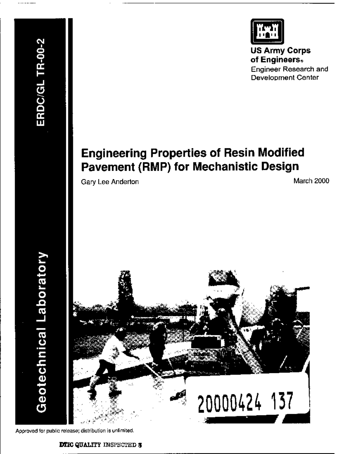 Engineering Properties of Resin Modified Pavement (RMP) for Mechanistic ...
