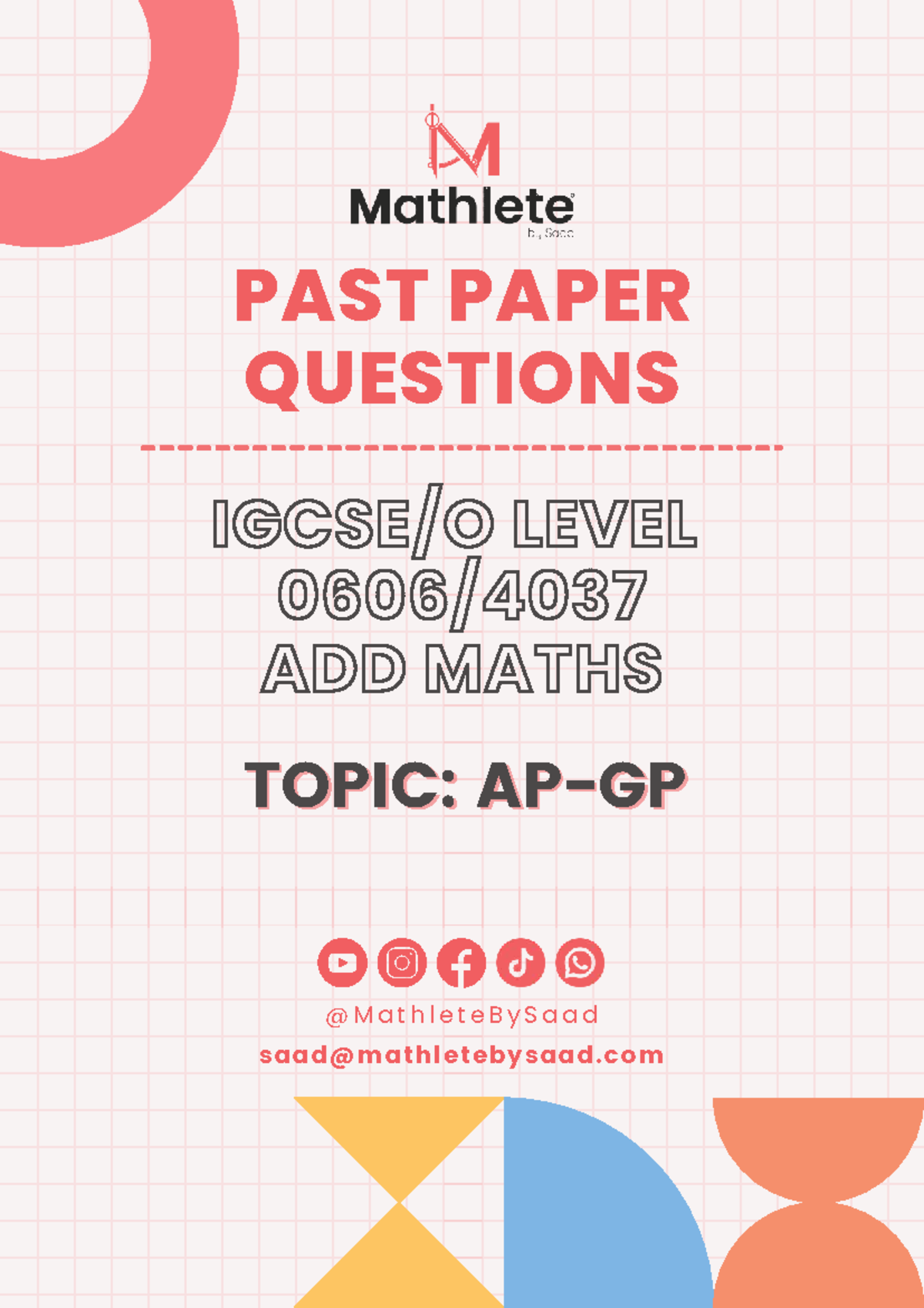 Add Maths - Topical Past Paper Questions: AP-GP (Unsolved) - Studocu