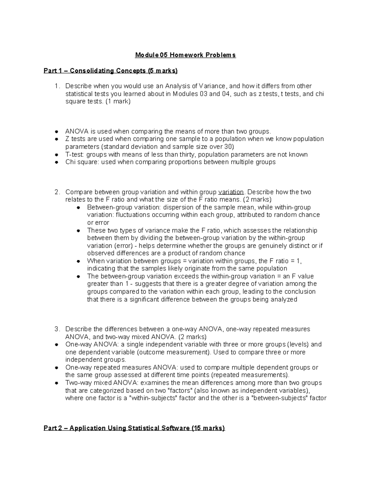 Homework Module 5 - Module 05 Homework Problems Part 1 – Consolidating ...