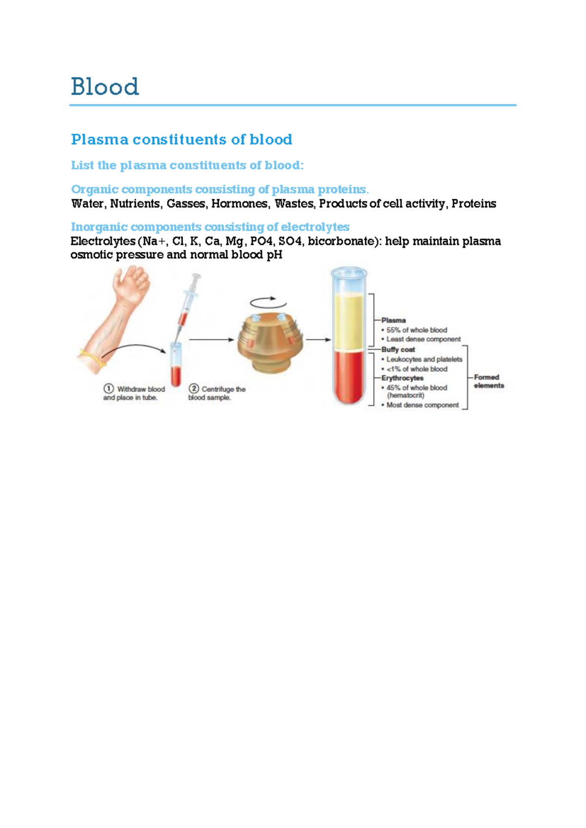 2 Blood - Comprehensive Notes on Blood Physiology for 2nd Year Students ...