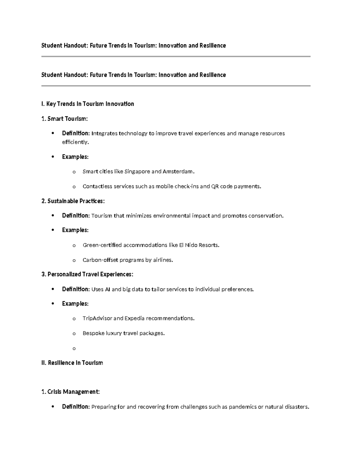 Macro-WK18-Handout - 😀😀😀 - Student Handout: Future Trends in Tourism ...