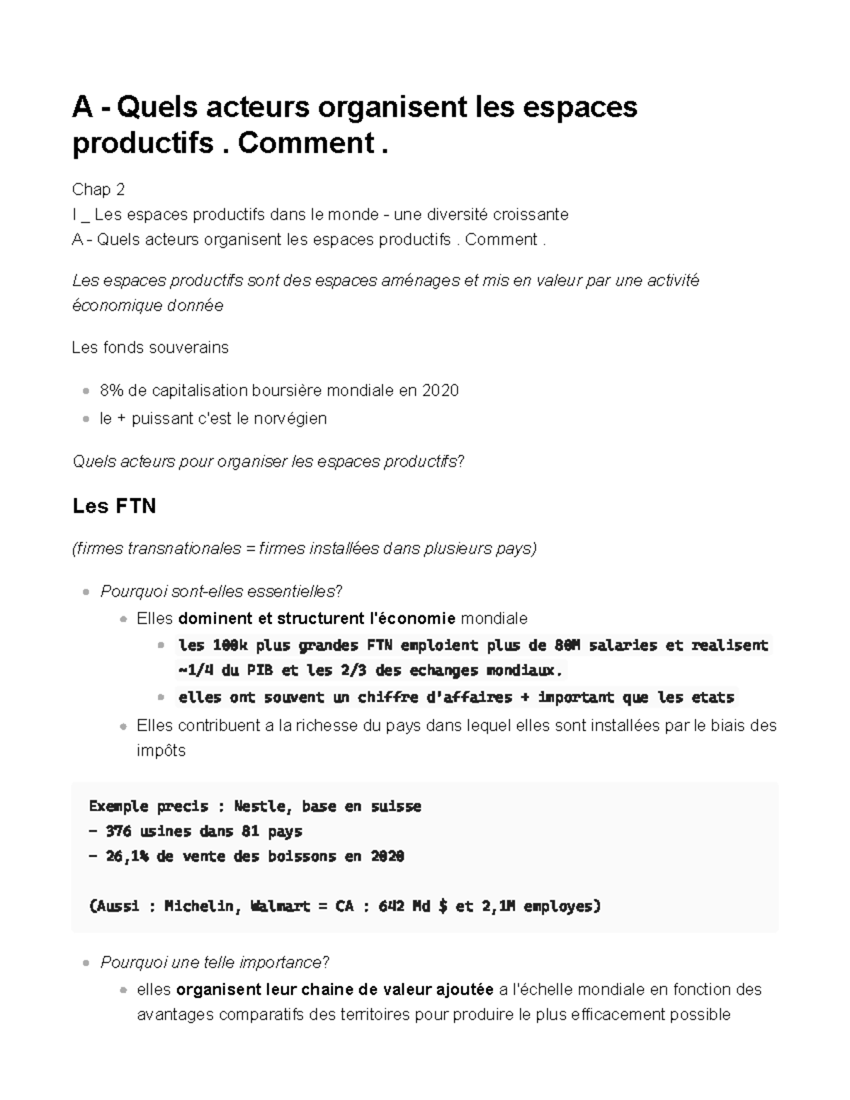 Chapitre 2 : Diversification des Espaces et Acteurs de la Production ...