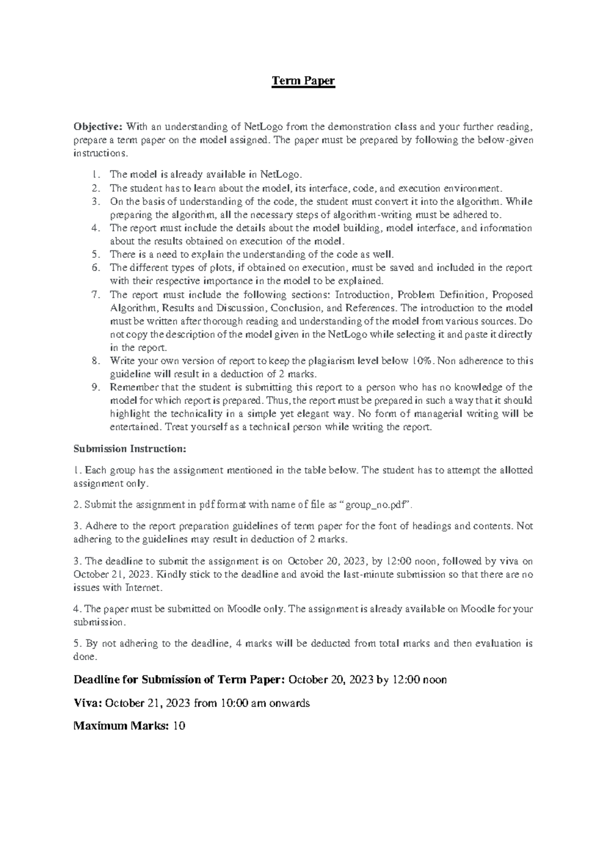 Term Paper - Instructions - Term Paper Objective: With an understanding ...