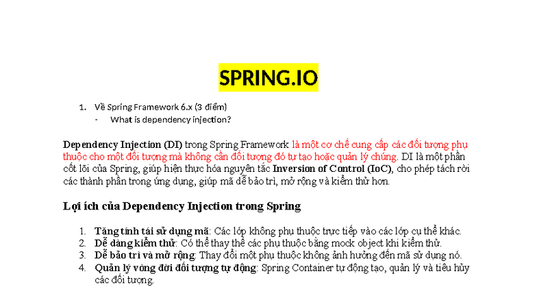 SPRING.IO 1. Dependency Injection & Bean Management in Spring Framework ...
