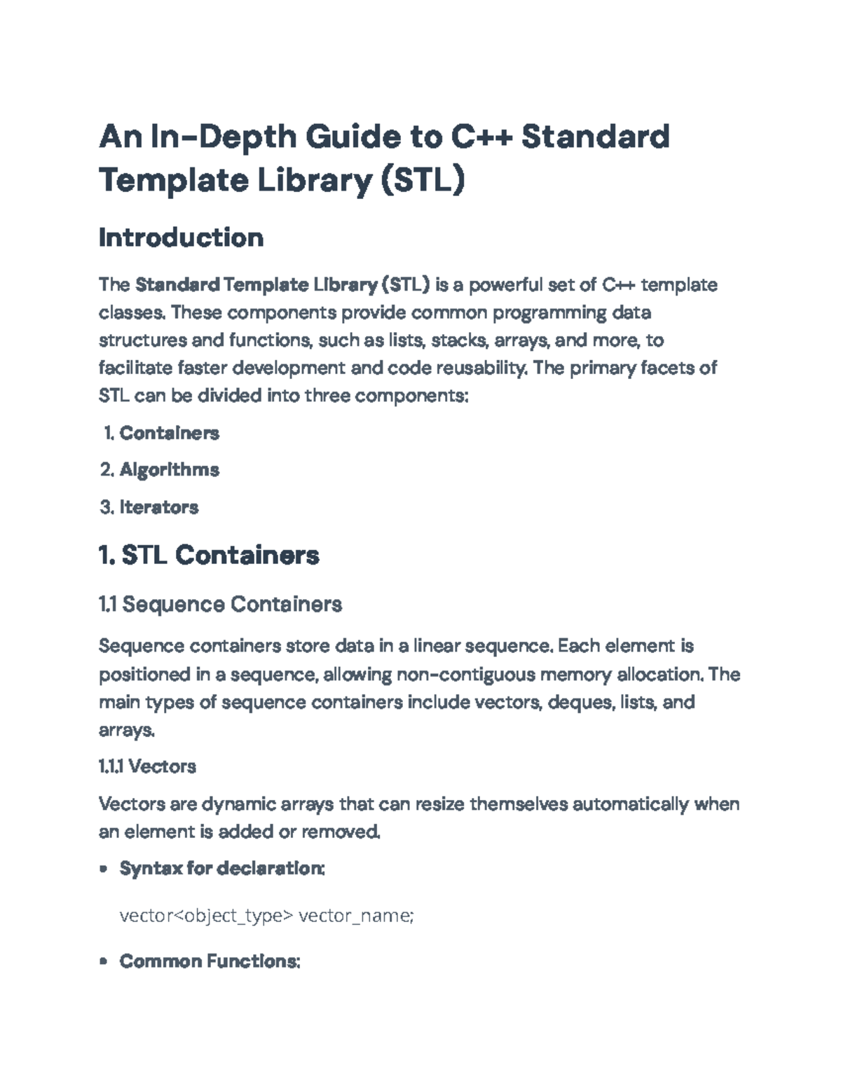 C++ STL: Comprehensive Guide to Standard Template Library Functions ...