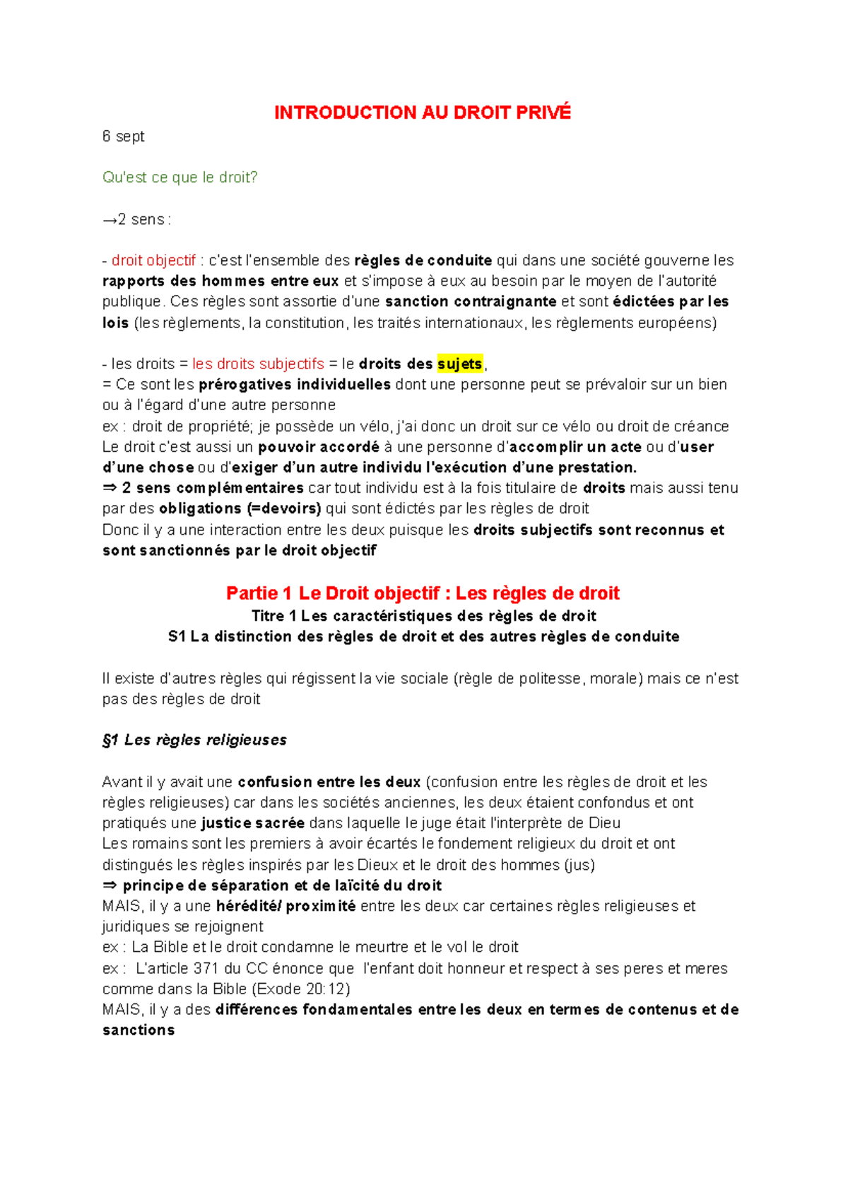 Introduction au Droit Privé - Concepts et Règles Fondamentales - Studocu