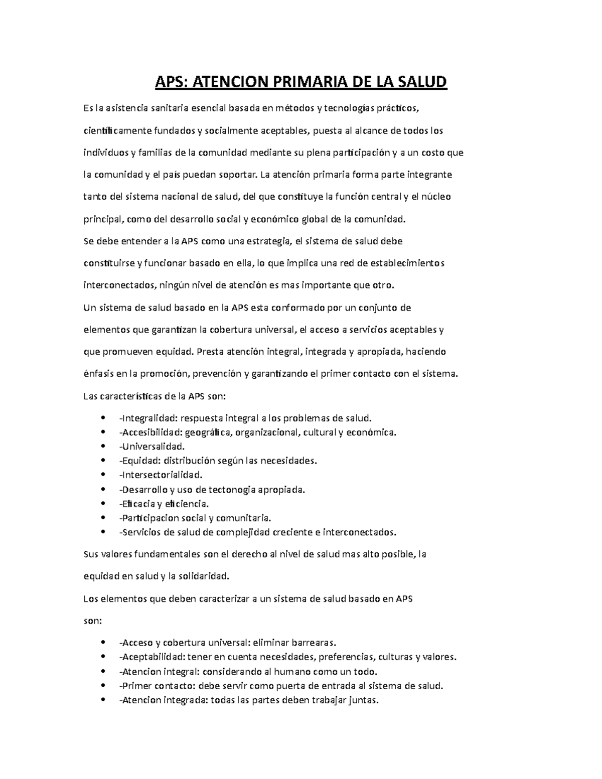 APS- atencion primaria de la salud - APS: ATENCION PRIMARIA DE LA SALUD ...