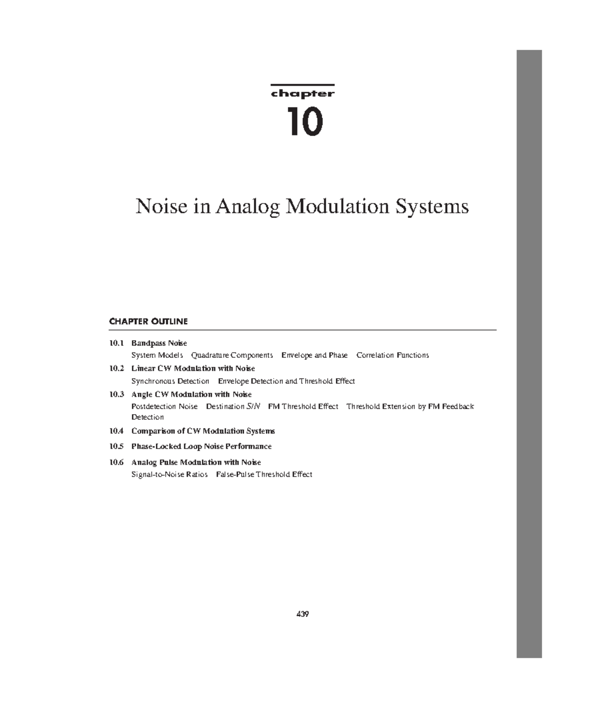 Noise in Analog Modulation Systems - Chapter 10 Overview - Studocu