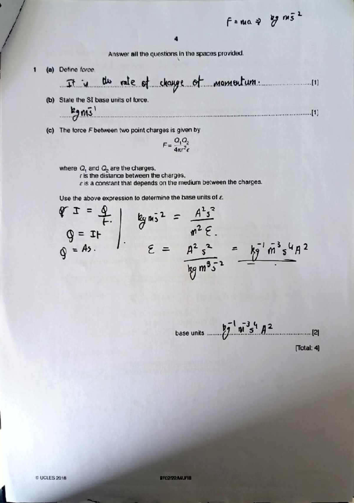 Physics Revision Notes: UCLES 2018 Exam Preparation - Studocu