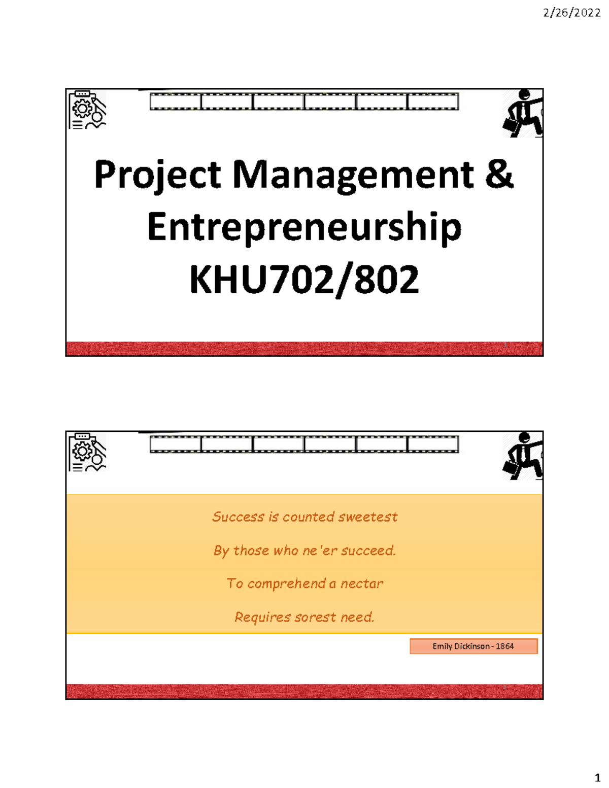 PME Unit1 - unit 1 notes - Project Management & Entrepreneurship KHU702 ...