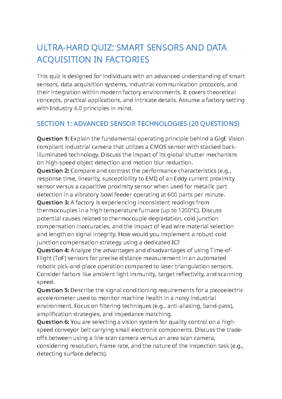 QUIZ: SUPER HARD ON SMART SENSORS AND DATA ACQUISITION - Studocu