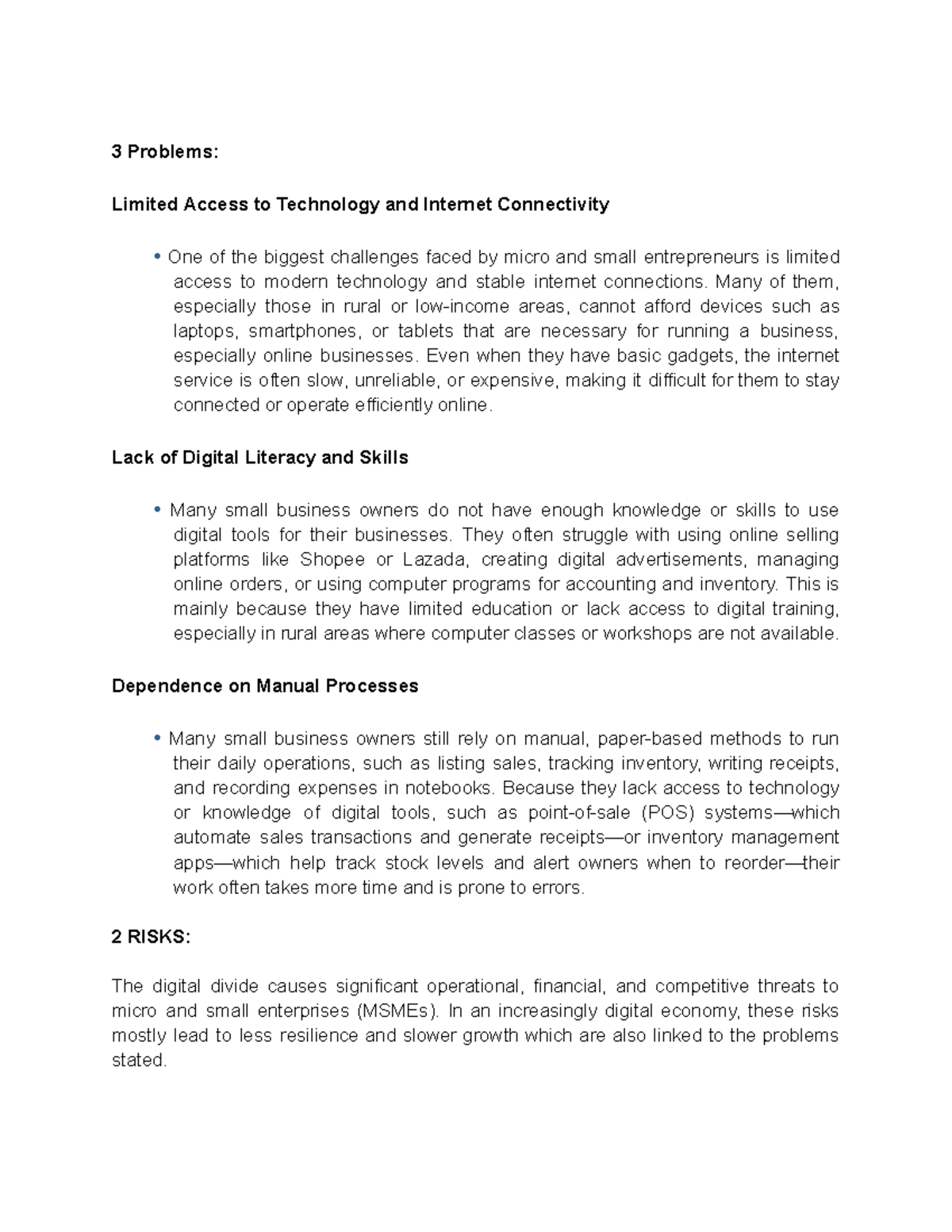 Micro Small Entrepreneurs: Addressing Tech Access & Digital Skills ...