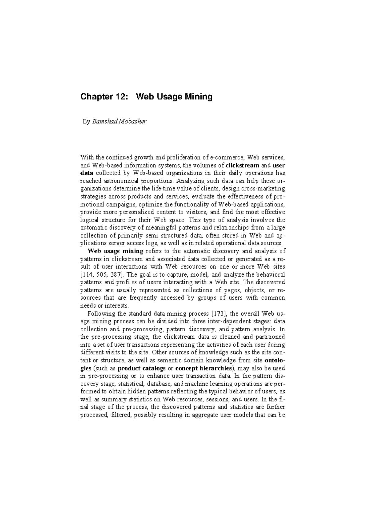 Chapter 12: Web Usage Mining - Insights and Techniques (CS 505) - Studocu