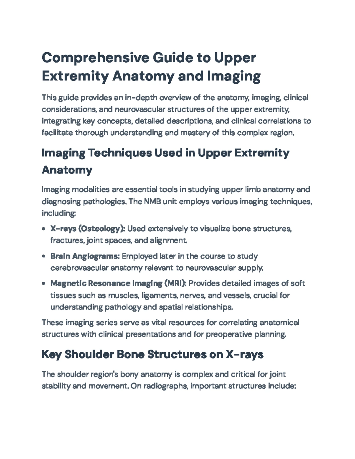 Comprehensive Guide to Upper Extremity Anatomy & Clinical ...