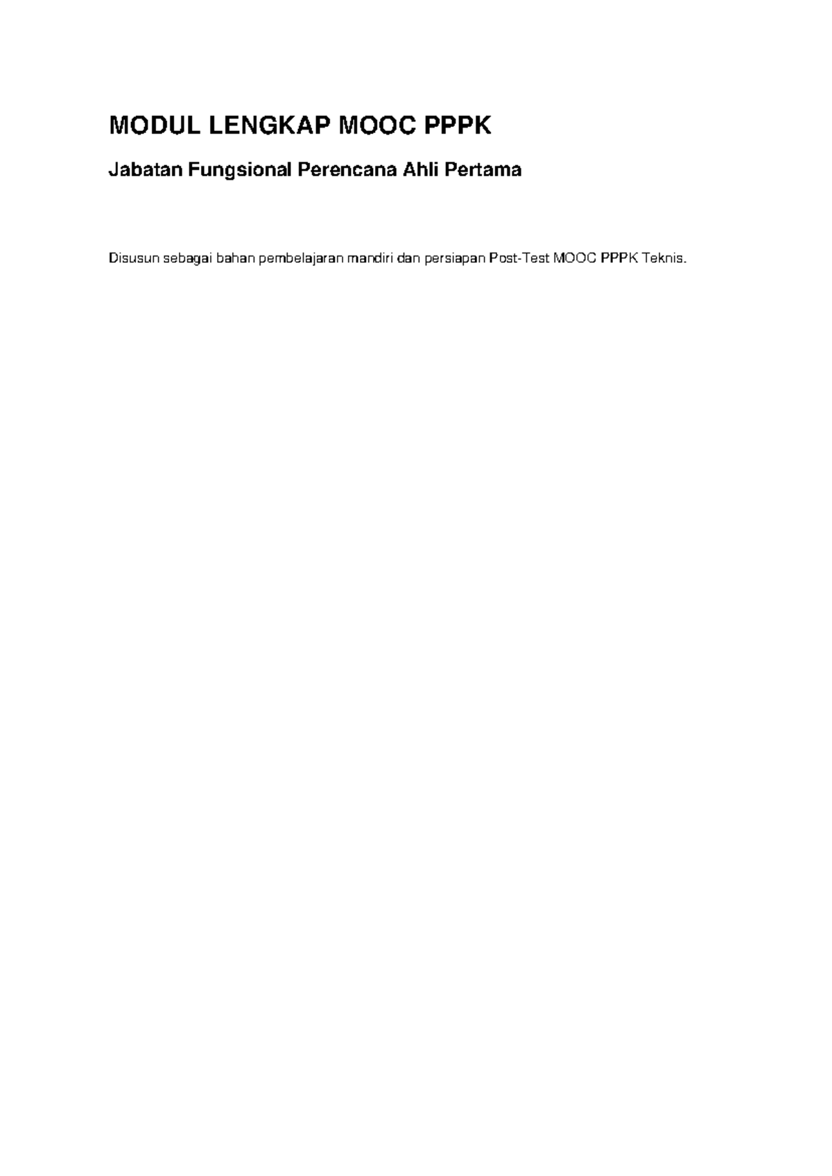 Modul Lengkap MOOC PPPK Perencana Ahli Pertama: Konsep dan Siklus Perencanaan - Document Preview