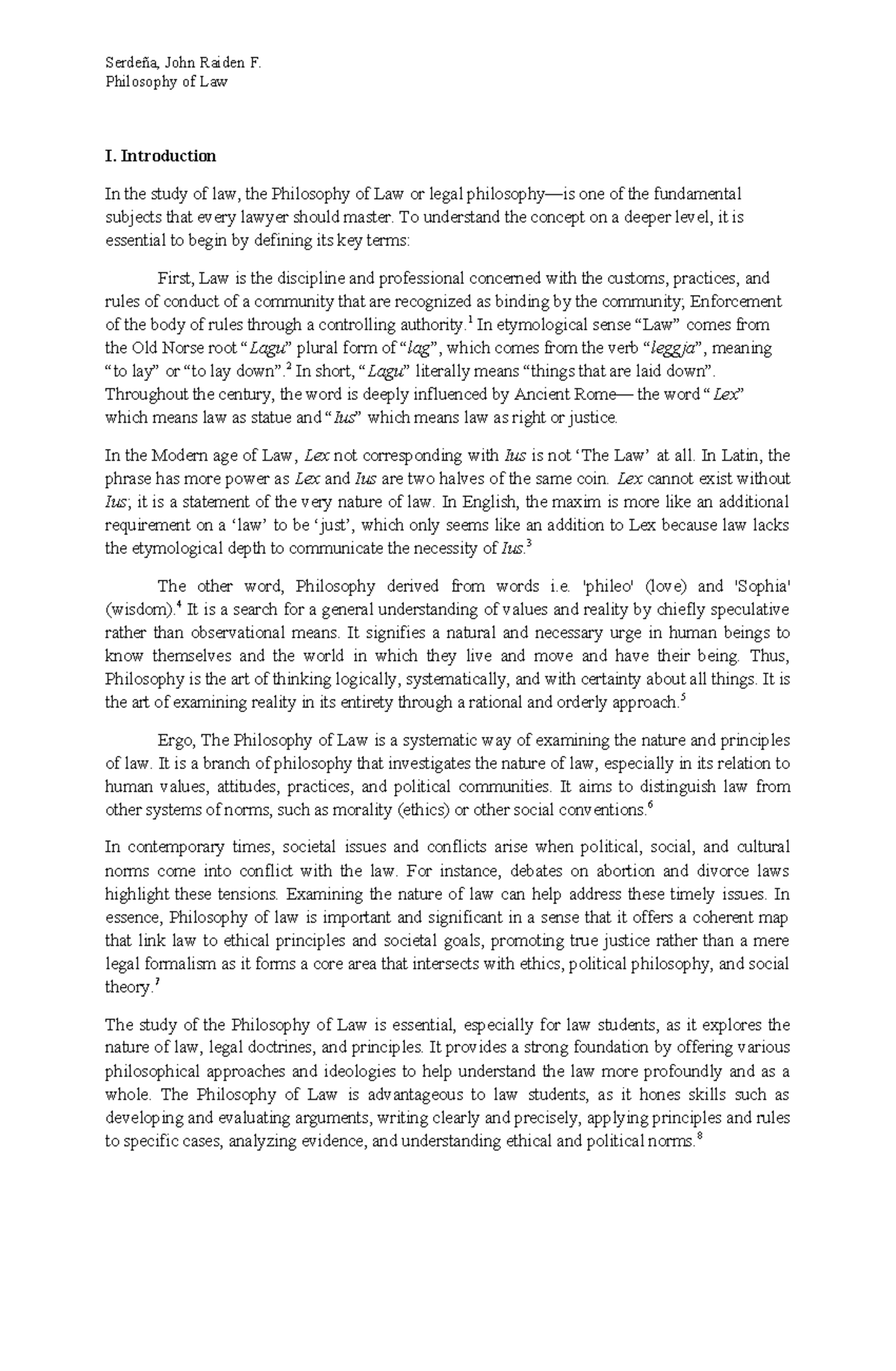 PHIL 101: Introduction to Philosophy of Law - Key Concepts and ...
