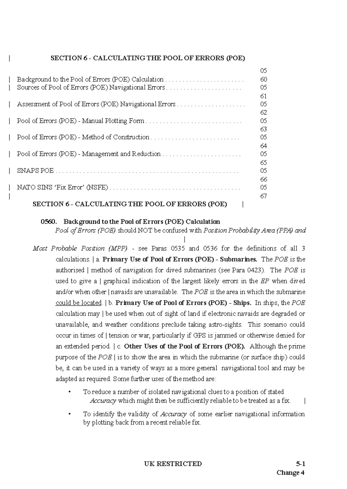 Calculating Pool of Errors (POE) - The Admiralty Manual of Navigation ...