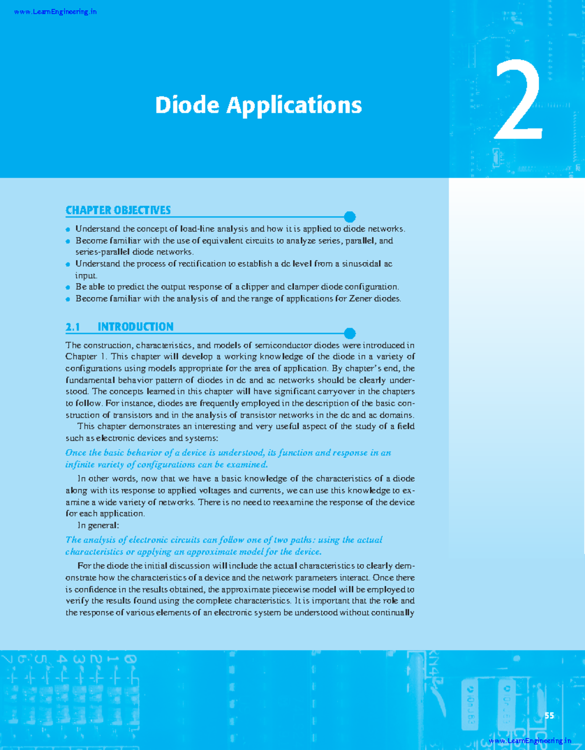 Diode Applications (Course Code: 2) - Chapter Objectives and Analysis ...