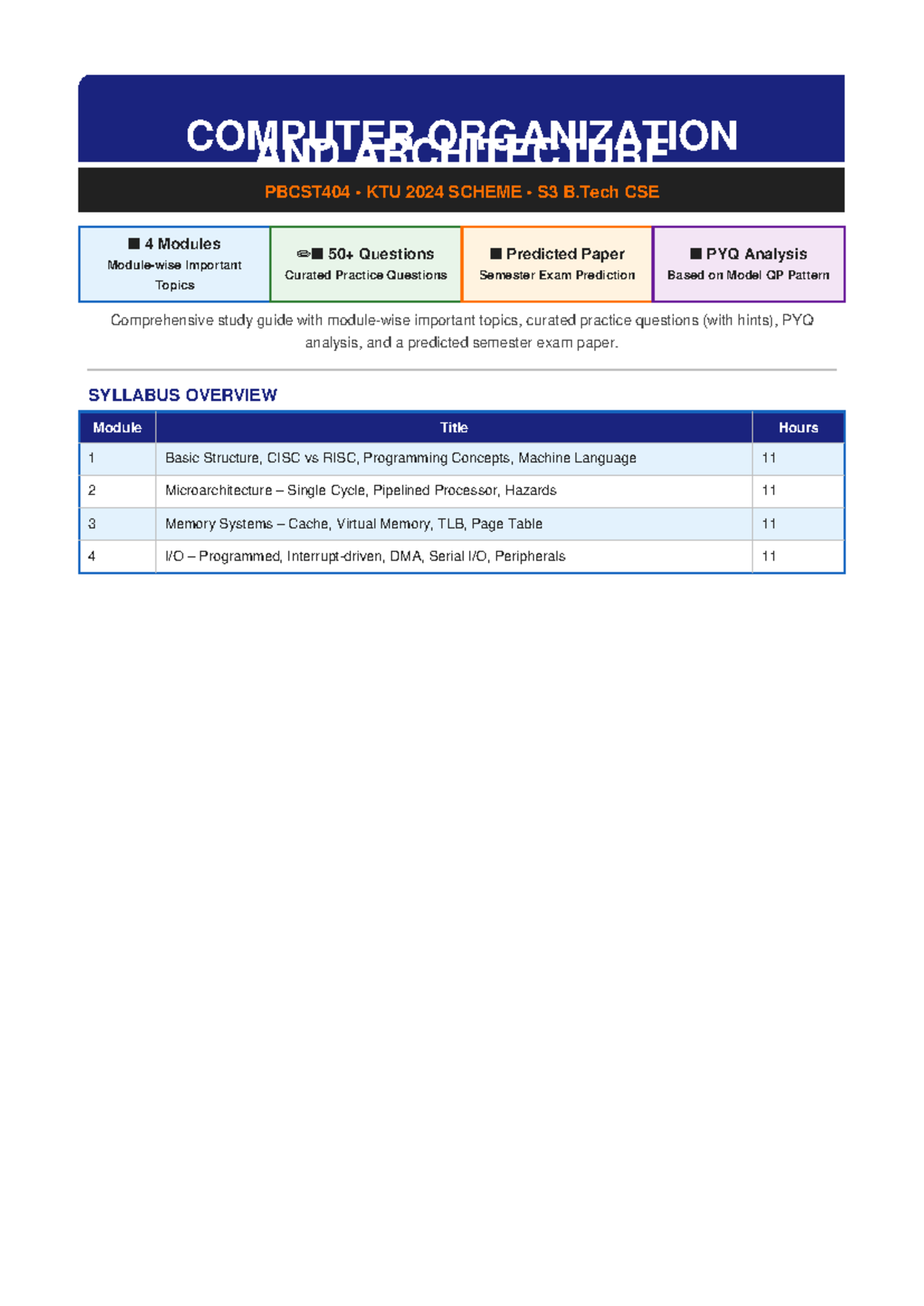 COA PBCST404 Study Guide: Important Topics & Predicted Exam Paper ...