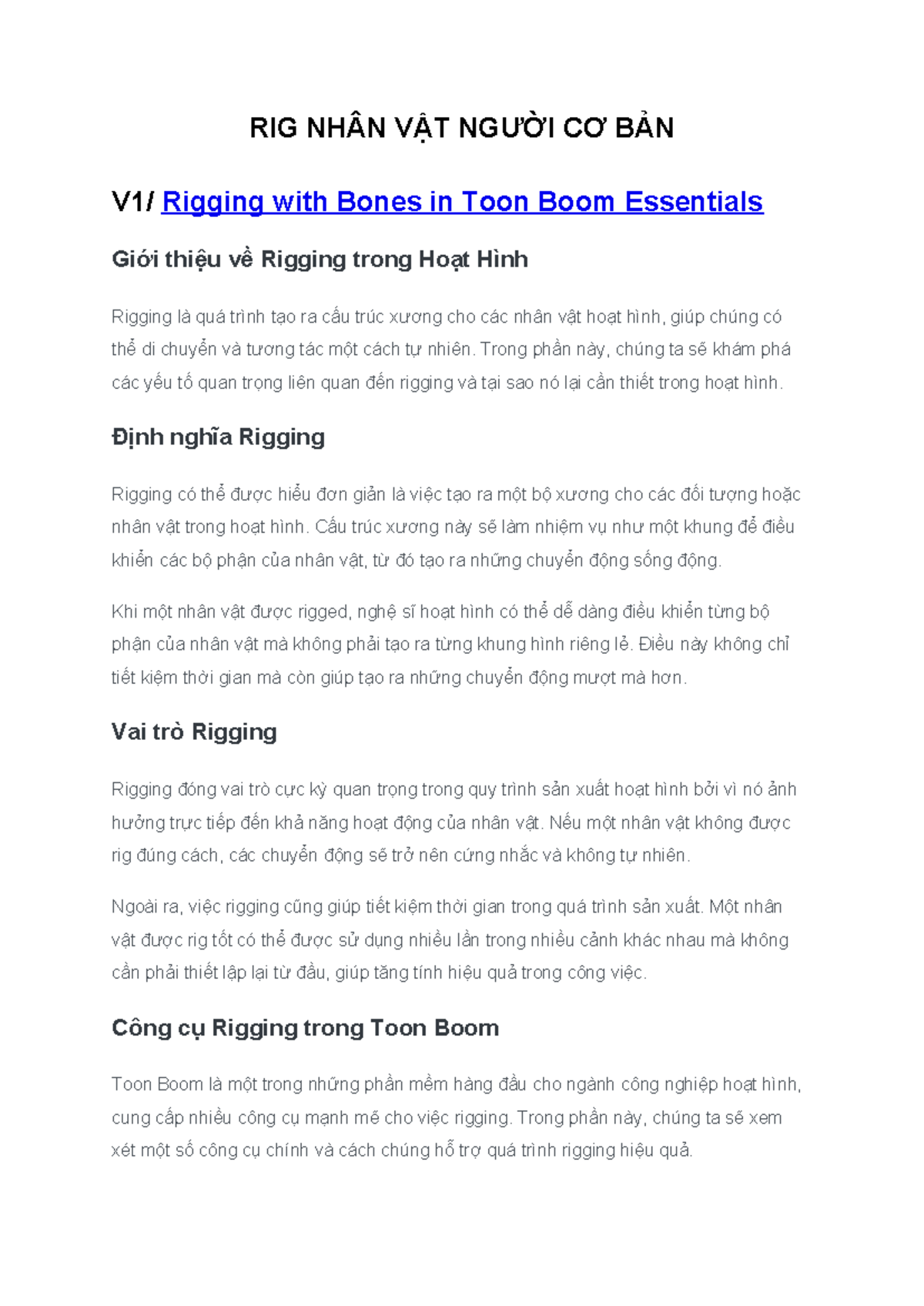 RIG NHÂN VẬT NGƯỜI CƠ BẢN: Hướng Dẫn Rigging và Animation trong Toon ...