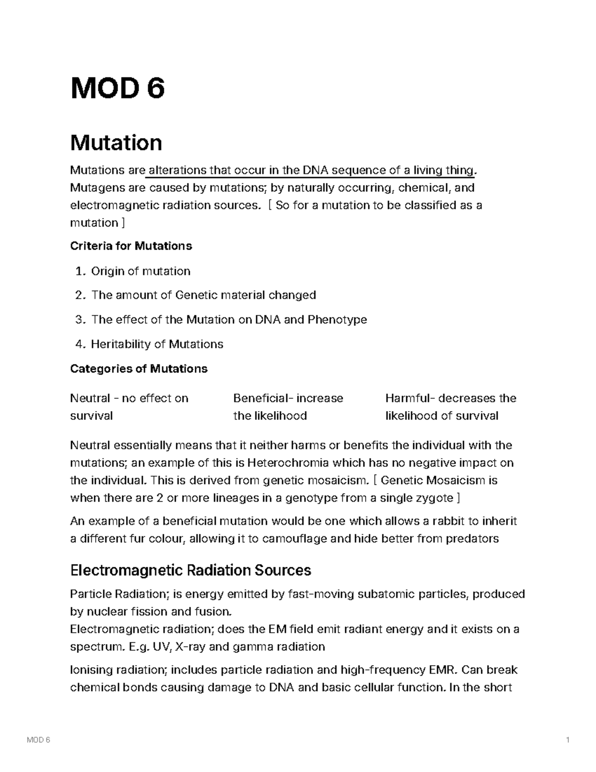 HSC Biology MOD 6: Comprehensive Notes on Mutations and Biotechnology ...
