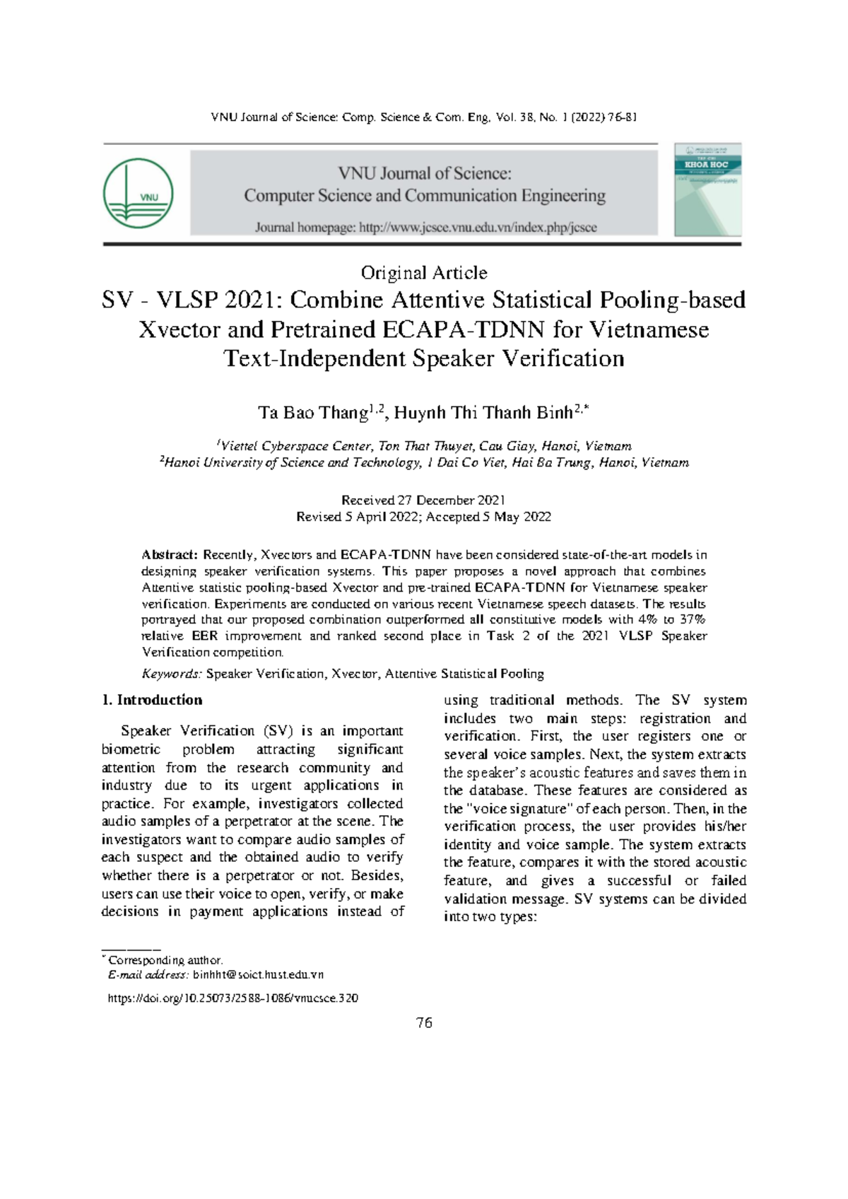 320-1-1866-2-10-20220705 - VNU Journal of Science: Comp. Science & Com ...
