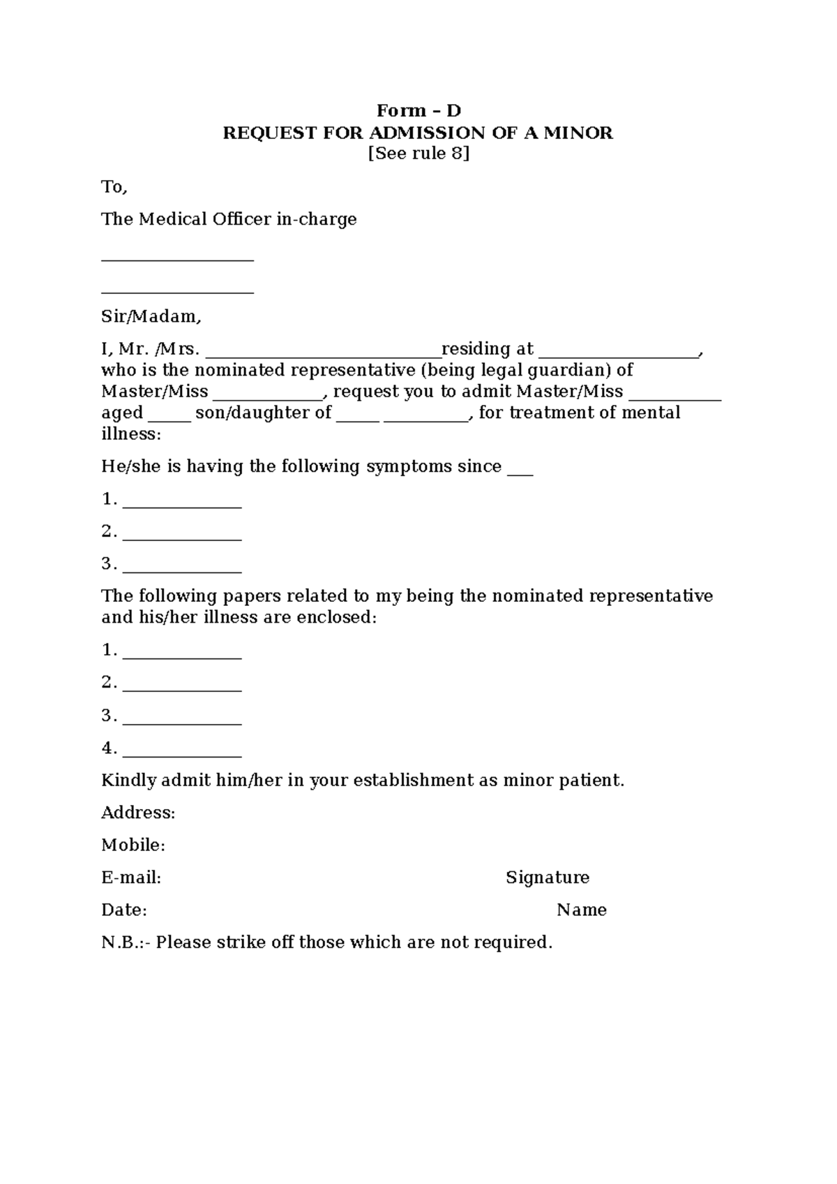 MHCA 2017 FORM D EN ...