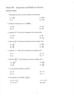 Math - Grade: 10 - High School - Canada - Studocu