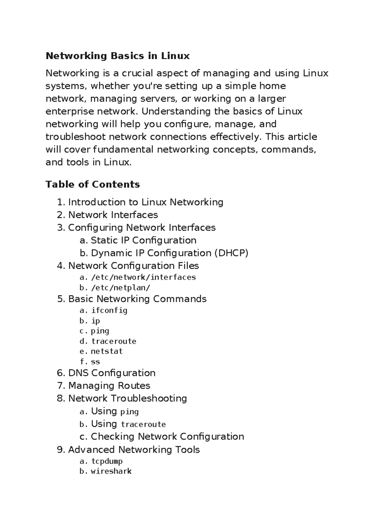 Week 4: Chapter 15 - Linux Networking Basics and Tools - Studocu