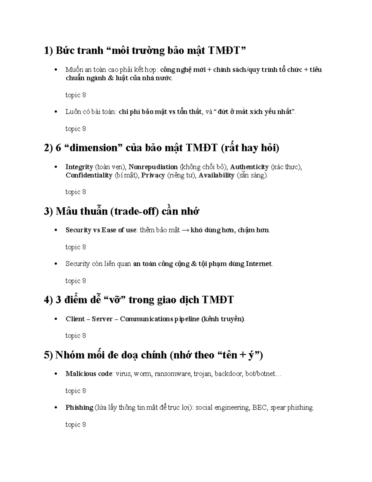 Tóm tắt Bảo mật TMĐT: 6 Chiều, 10 Mối Đe Dọa & 5 Phương Thức Thanh Toán ...