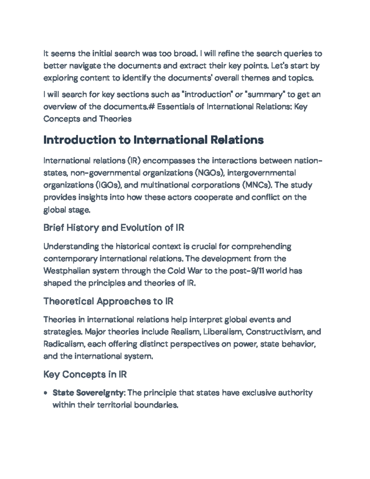 International Relations Theories and Concepts: An Overview - It seems ...