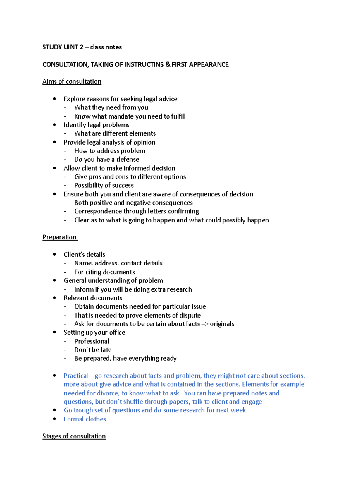 IURI 472 Study Unit 2: Consultation Process Summary & Notes - Studocu