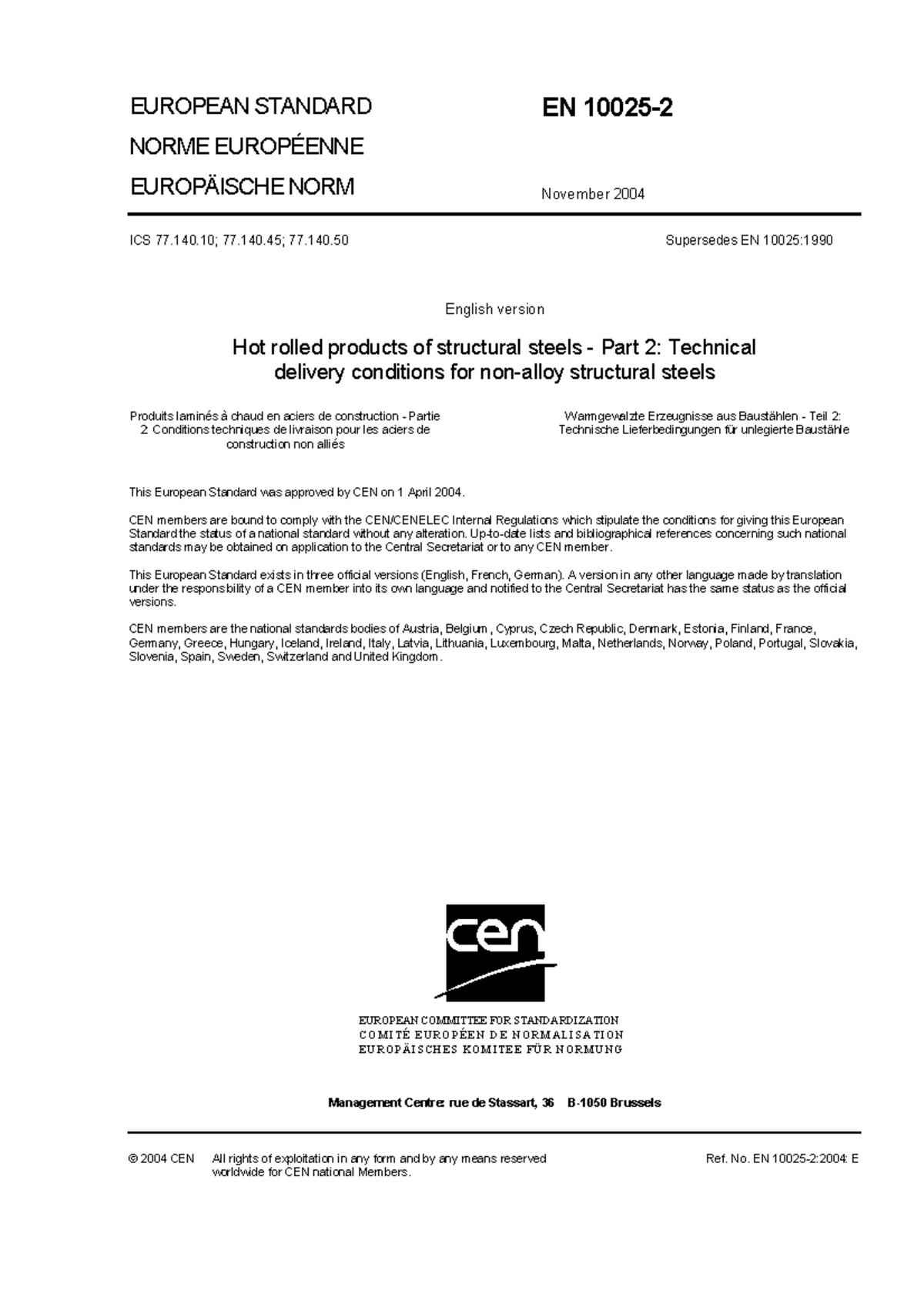 EN 10025-2 - 2019 - structurals - BSI Standards Publication Hot rolled ...