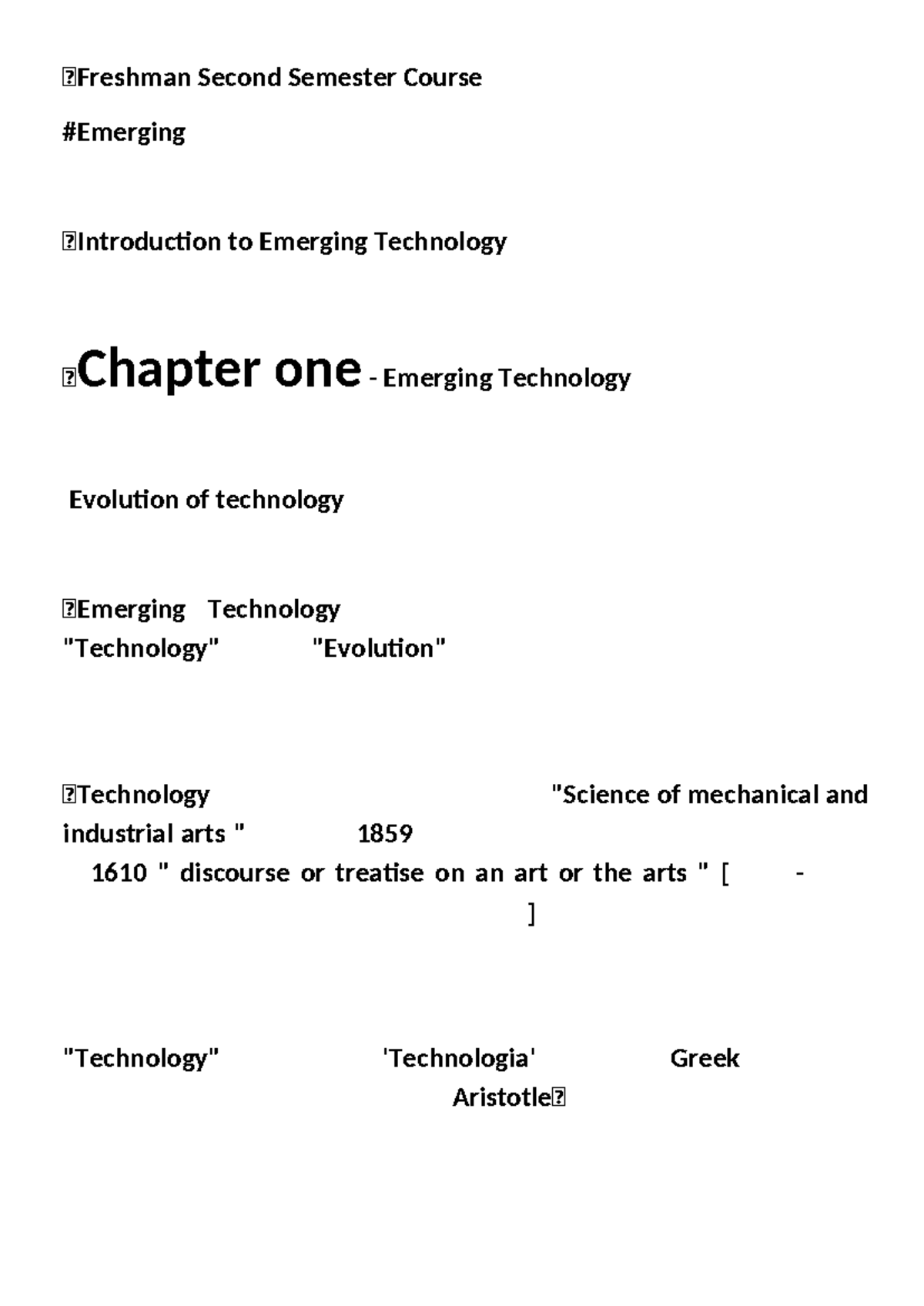 769798227 Emerging Technology አማርኛ 1 - Chapter 1 Notes - Studocu