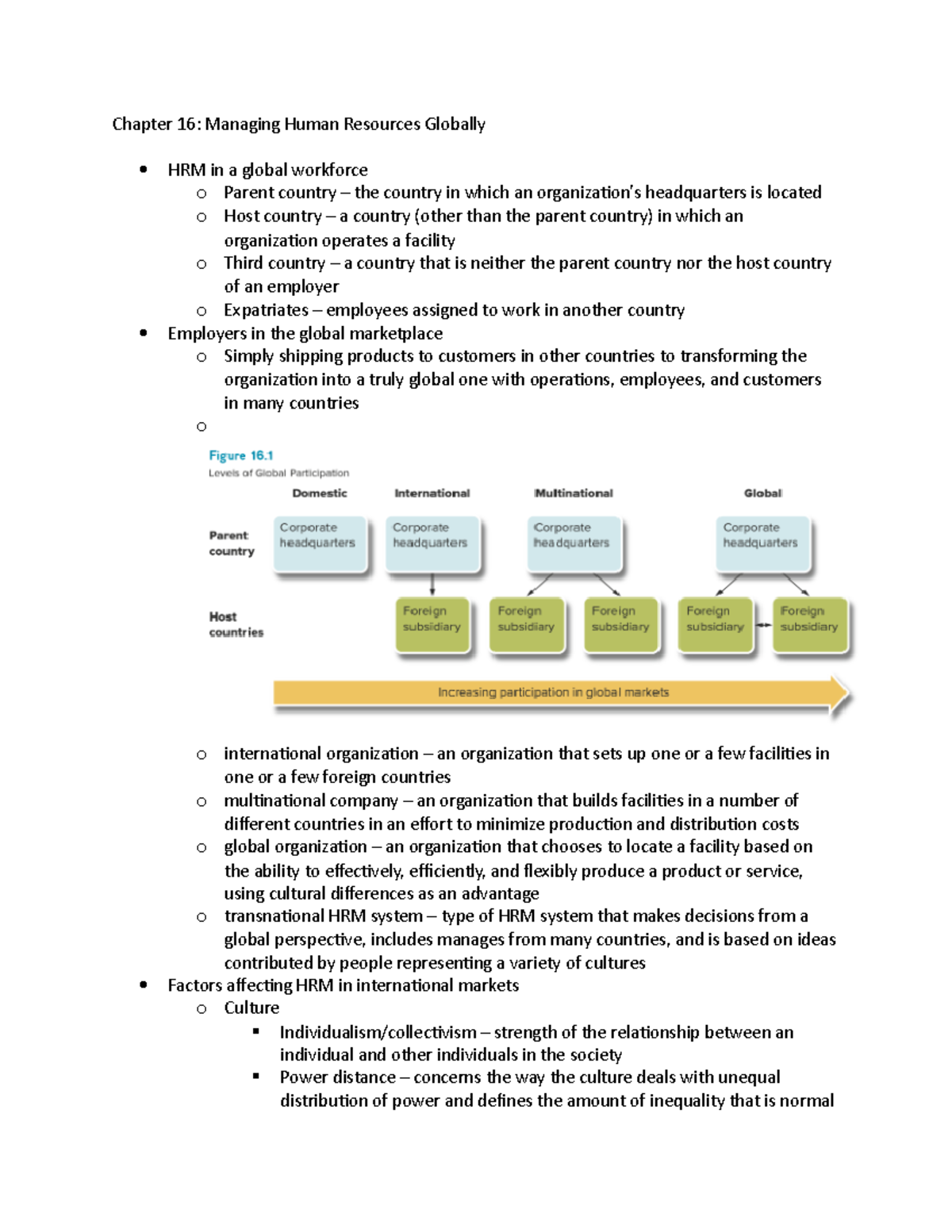 Chapter 16: Global Human Resource Management Strategies - Studocu